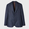 Paul Smith Navy Blue Linen-wool Unlined Blazer In Blue