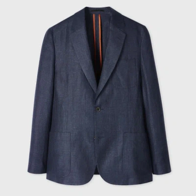Paul Smith Navy Blue Linen-wool Unlined Blazer