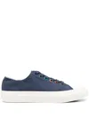 Paul Smith Painted-eyelet Low-top Canvas Sneakers In Navy Blue