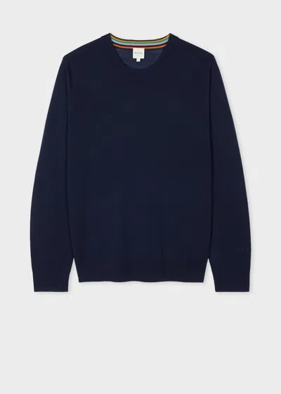 Paul Smith Navy Blue Merino Wool Sweater