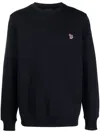 Paul Smith Navy Blue Organic Cotton Crew Neck Sweater With Zebra Motif In Blue