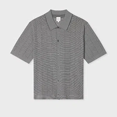 Paul Smith Navy Blue Organic Cotton Knitted Shirt In Gray
