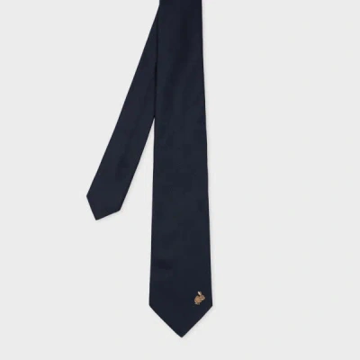 Paul Smith Navy Blue 'rabbit' Silk Tie