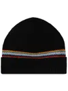Paul Smith Navy 'signature Stripe' Block Beanie Blue In Navy Blue