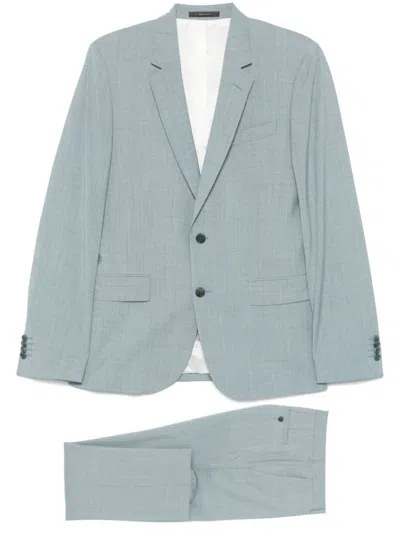 Paul Smith Navy Blue Tailored Fit Button Suit In Green