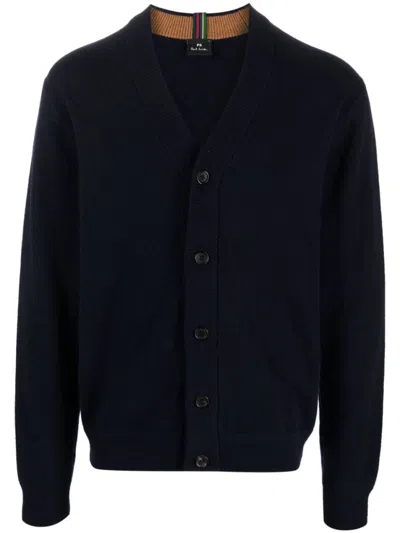 Paul Smith Navy Blue V-neck Cardigan