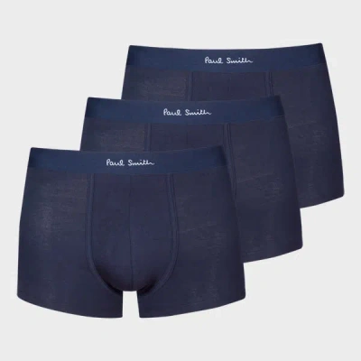 Paul Smith Navy Boxer Briefs Three Pack Blue