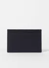 Paul Smith Navy Calf Leather Monogrammed Card Holder Blue In Blue