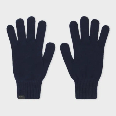 Paul Smith Navy Cashmere-blend Gloves Blue