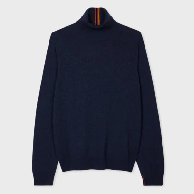 Paul Smith Navy Cashmere Roll Neck Sweater Blue