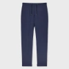 Paul Smith Navy Check Seersucker Drawstring Trousers Blue In Blue