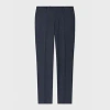 Paul Smith Navy Check Stretch-wool Trousers Blue In Blue