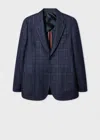 Paul Smith Navy Check Wool-cashmere Buggy-lined Blazer Blue In Blue
