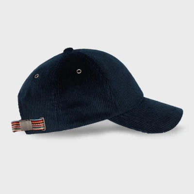 Paul Smith Navy Corduroy Baseball Cap Blue