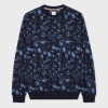 Paul Smith Navy Cotton And Wool-blend Leopard Jacquard Sweatshirt Blue In Blue