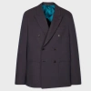 PAUL SMITH NAVY COTTON AND WOOL-BLEND TWILL DOUBLE-BREASTED BLAZER BLUE