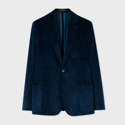 PAUL SMITH NAVY COTTON-BLEND CORDUROY UNLINED BLAZER BLUE