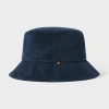 Paul Smith Navy Cotton-blend Towelling Bucket Hat Blue In Blue