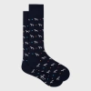 Paul Smith Navy Cotton-blend 'whippet' Socks Blue