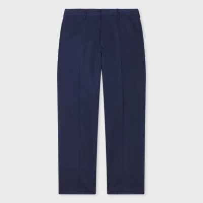 Paul Smith Navy Cotton-linen Twill Trousers Blue