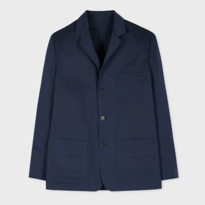 Paul Smith Navy Cotton-linen Twill Work Jacket Blue