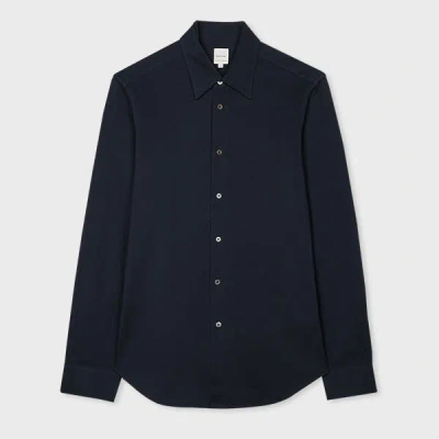 Paul Smith Navy Cotton Pique Shirt Blue