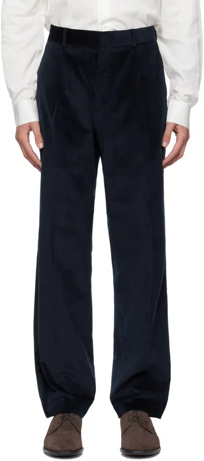 Paul Smith Navy Crease Trousers In 47 Blues