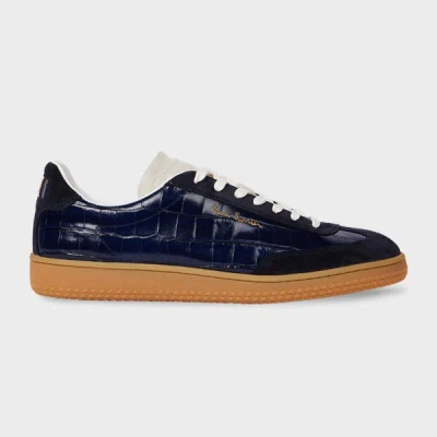 Paul Smith Navy Croc-emboss 'como' Trainers Blue