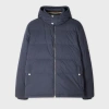 Paul Smith Navy Down Jacket With Detachable Hood Blue In Blue