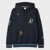 Paul Smith Navy Embroidered 'little Beasts' Hoodie Blue In Blue