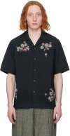PAUL SMITH NAVY EMBROIDERED SHIRT