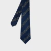 Paul Smith Navy Embroidery Floral Stripe Tie Blue In Blue