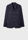 Paul Smith Navy Fine Cotton-twill Four Pocket Blazer Blue In Blue