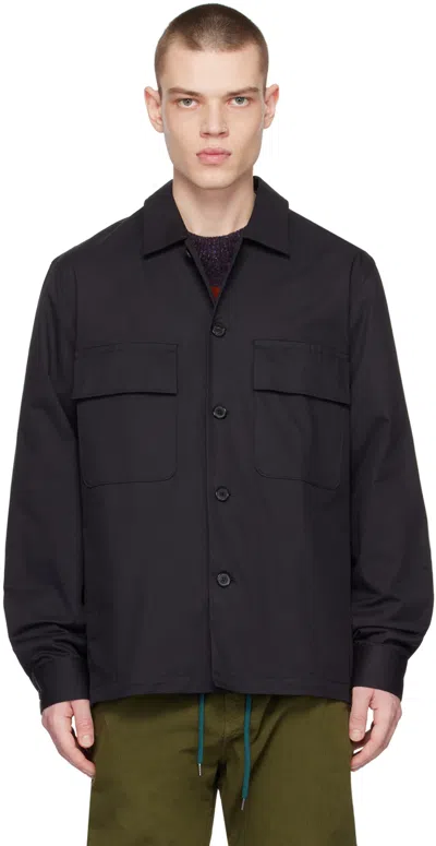 Paul Smith Navy Flap Pocket Shirt In 49 Blues