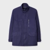Paul Smith Navy Garment-dye Cotton-linen Field Jacket Blue In Blue