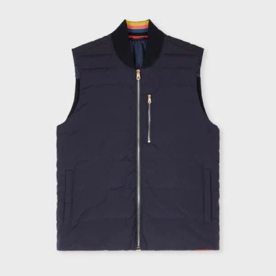 Paul Smith Navy Hybrid Down Gilet Blue