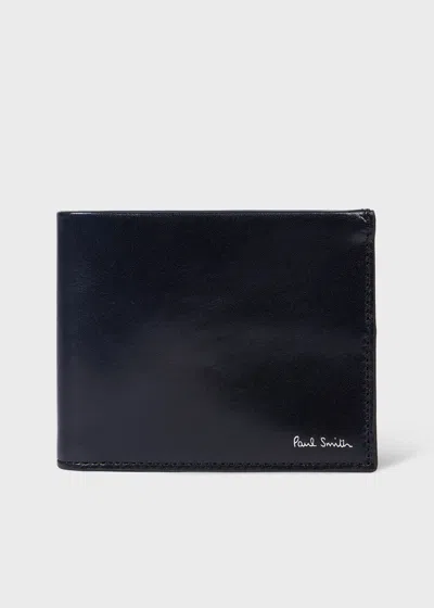 Paul Smith Navy Interior 'signature Stripe' Trim Billfold Wallet Blue