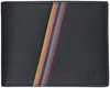 Paul Smith Navy Leather Artist Stripe Compact Billfold Wallet Blue In 49 Blue