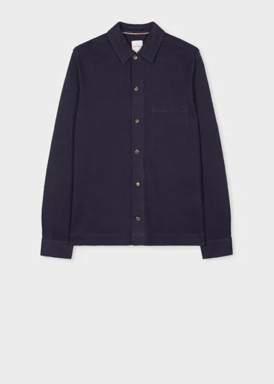 Paul Smith Navy Linen Piqué Shirt Blue
