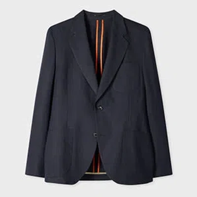 Paul Smith Navy Linen Two-button Blazer Blue