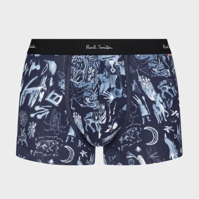 Paul Smith Navy 'little Beasts' Boxer Briefs Blue