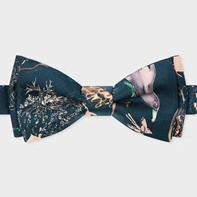Paul Smith Navy 'little Beasts' Print Silk Bow Tie Blue