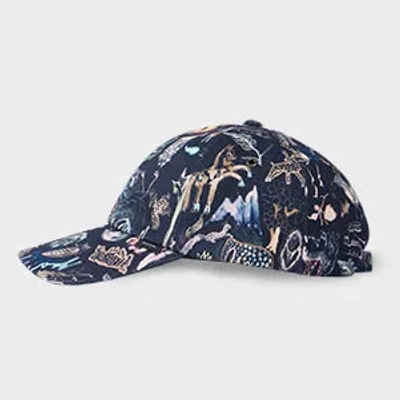Paul Smith Navy 'mainline' Print Cap Blue