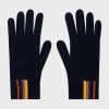 Paul Smith Striped Knitted Wool Gloves In Blue