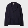 Paul Smith Navy Merino Wool Knitted Cardigan Blazer Blue In Blue