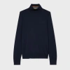 Paul Smith Navy Merino Wool Roll Neck Sweater Blue In Blue