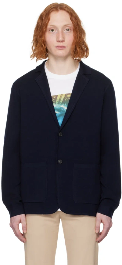 Paul Smith Navy Notched Lapel Jacket In 49 Blues