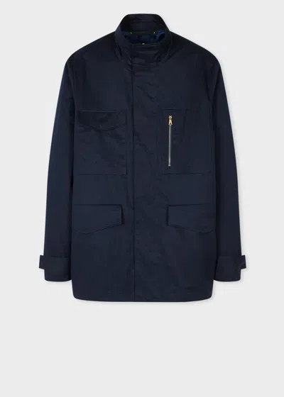 Paul Smith Navy Nylon-blend Water Resistant Field Jacket Blue
