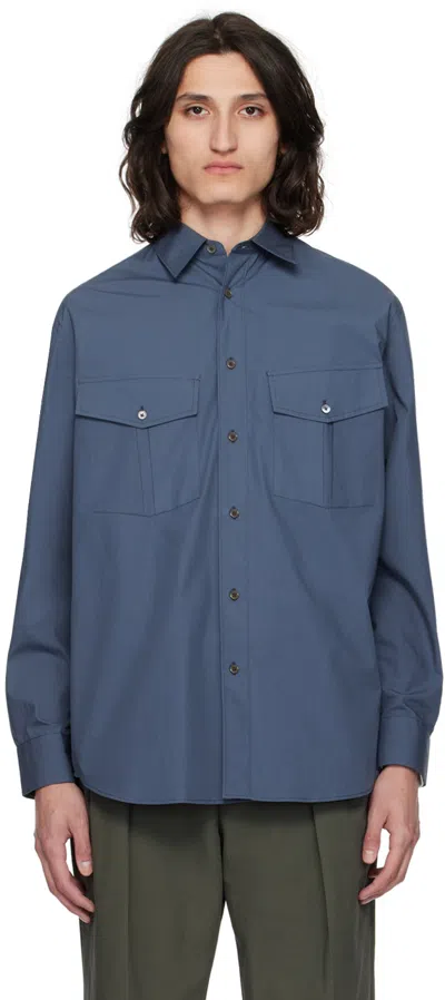 Paul Smith Navy Oversized Shirt In 47 Blues