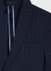 PAUL SMITH NAVY PINSTRIPE WOOL SEERSUCKER UNLINED BLAZER BLUE
